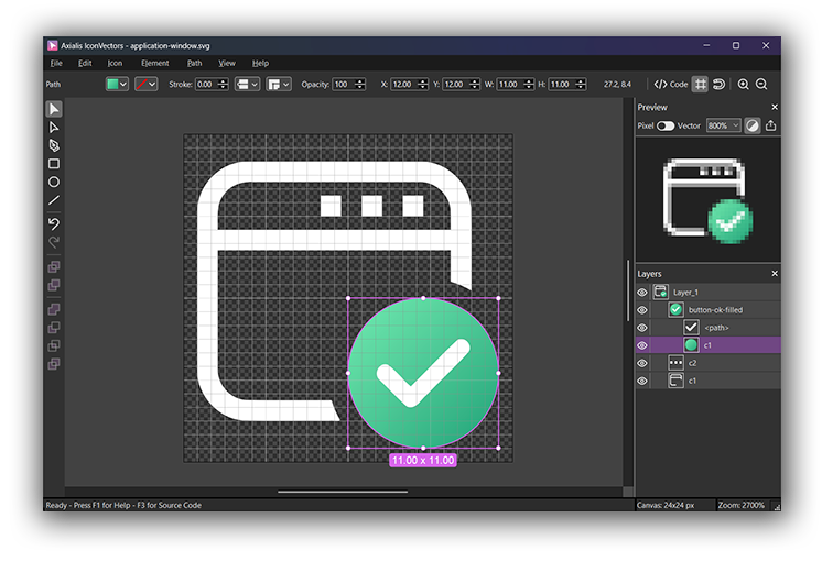 IconVectors editor creating SVG icons
