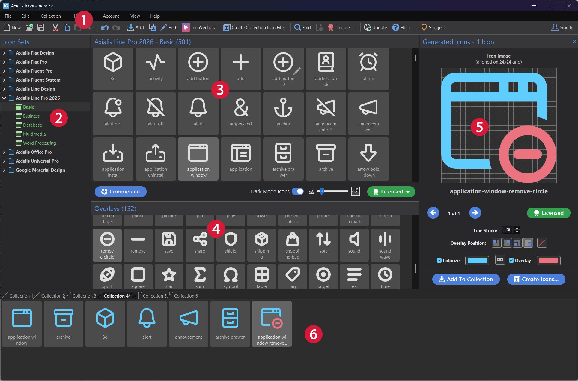 IconGenerator main workspace (numbered)