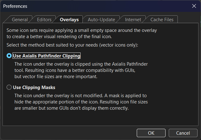 Preferences dialog - Overlays tab