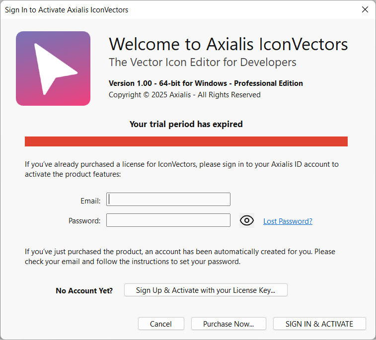 Activation Dialog