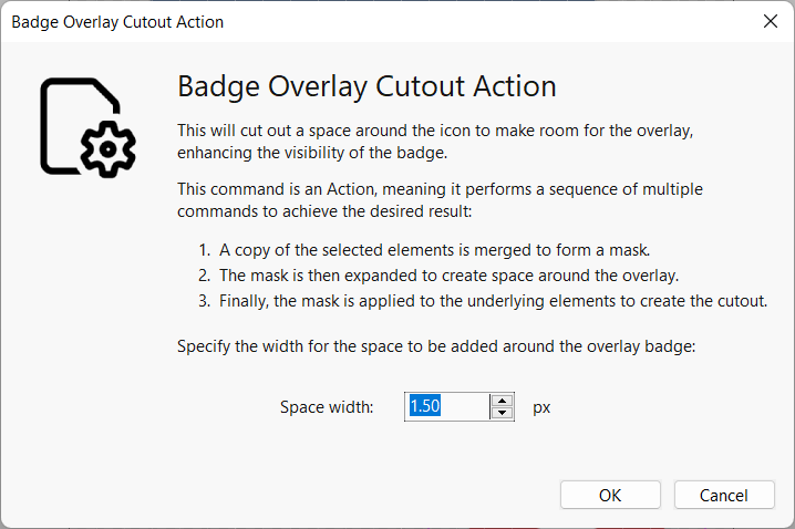 Badge Overlay Cutout Dialog
