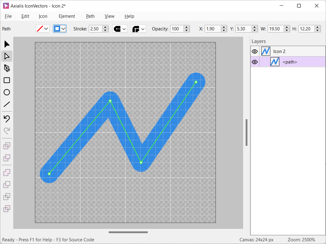 Stroke-only element before outlining