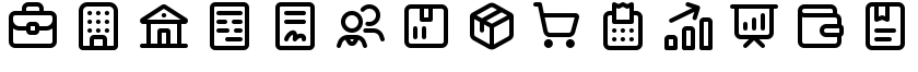 14 examples from the 146-icon Business set