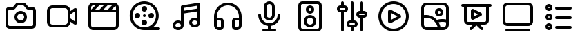 14 examples from the 175-icon Multimedia set