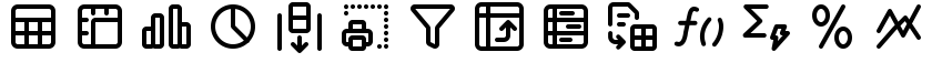 14 examples from the 217-icon Spreadsheet set