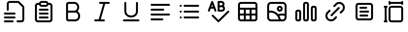 14 examples from the 254-icon Word Processing set