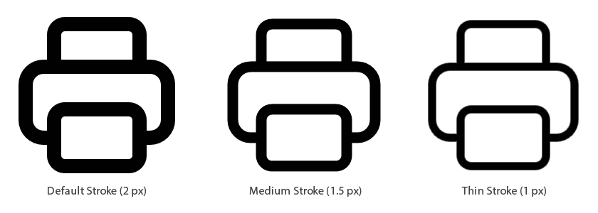 Line Pro feature examples showing thin, normal and bold stroke variations
