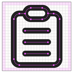 Line Pro grid illustration with rounded 2px strokes and a 1px visual margin