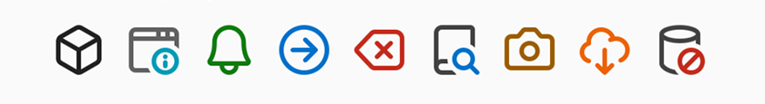 Line Pro feature examples in different icon and overlay colors