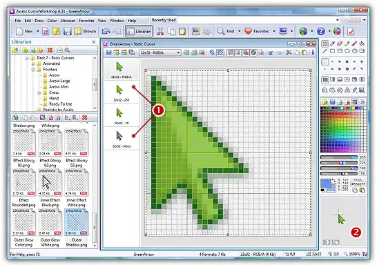 Create attractive cursors using image objects